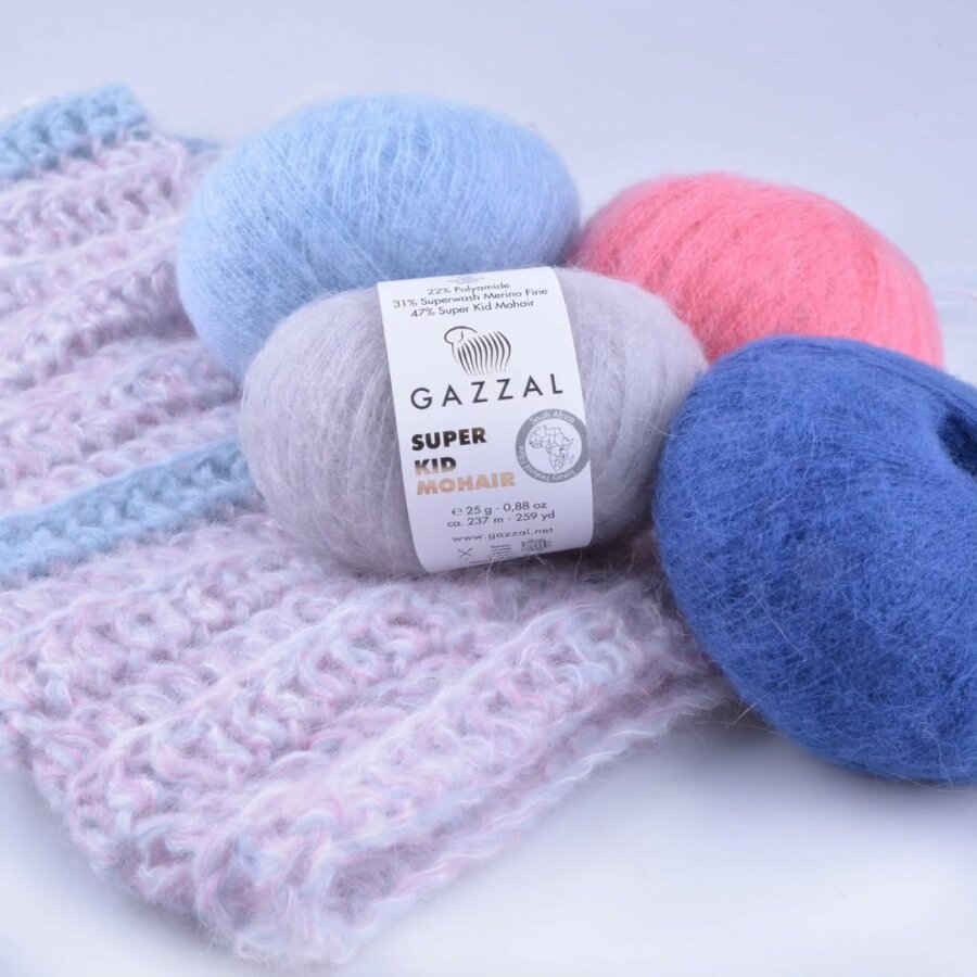 Прежда Газал Супер Кид Мохер (Gazzal Super Kid Mohair) 25 г 237 м